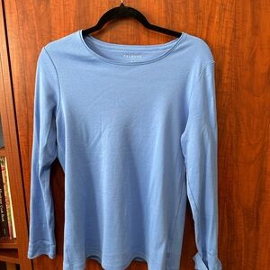 Talbots Sky Blue Long Sleeve Cotton Top